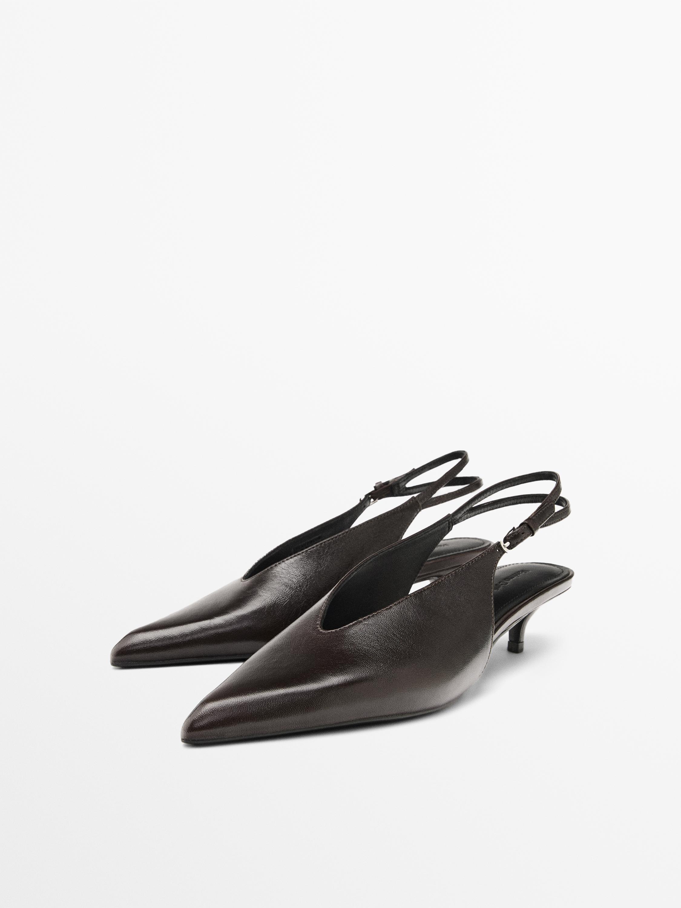 Leather high-heel mules